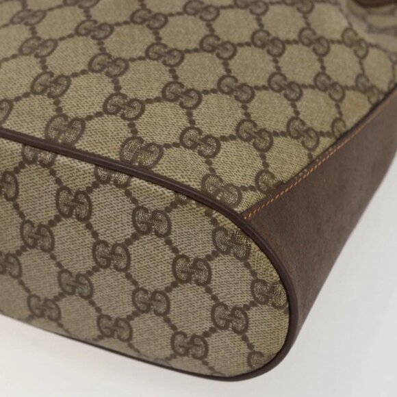 GUCCI GG Supreme Web Sherry Line Bag PVC Beige Gold 41 02 034 Auth BA8181 - Picture 11 of 15